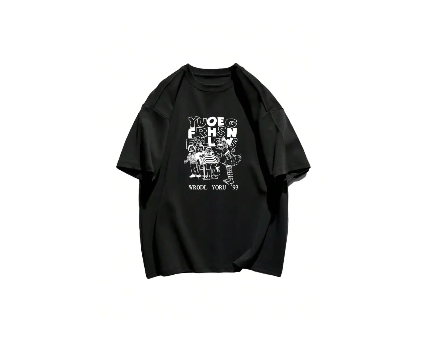 Karikatür ve Grafik tasarım Oversize T-shirt Cartoon/Letter serisi kod428