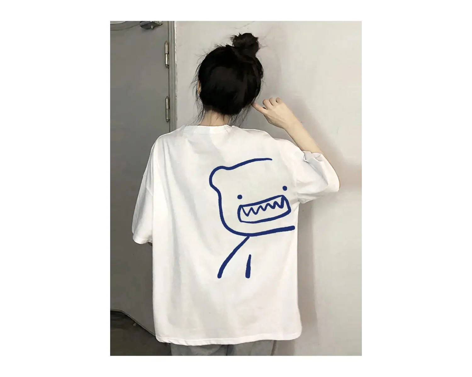 Karikatür ve Grafik tasarım Oversize T-shirt Cartoon/Letter serisi kod512