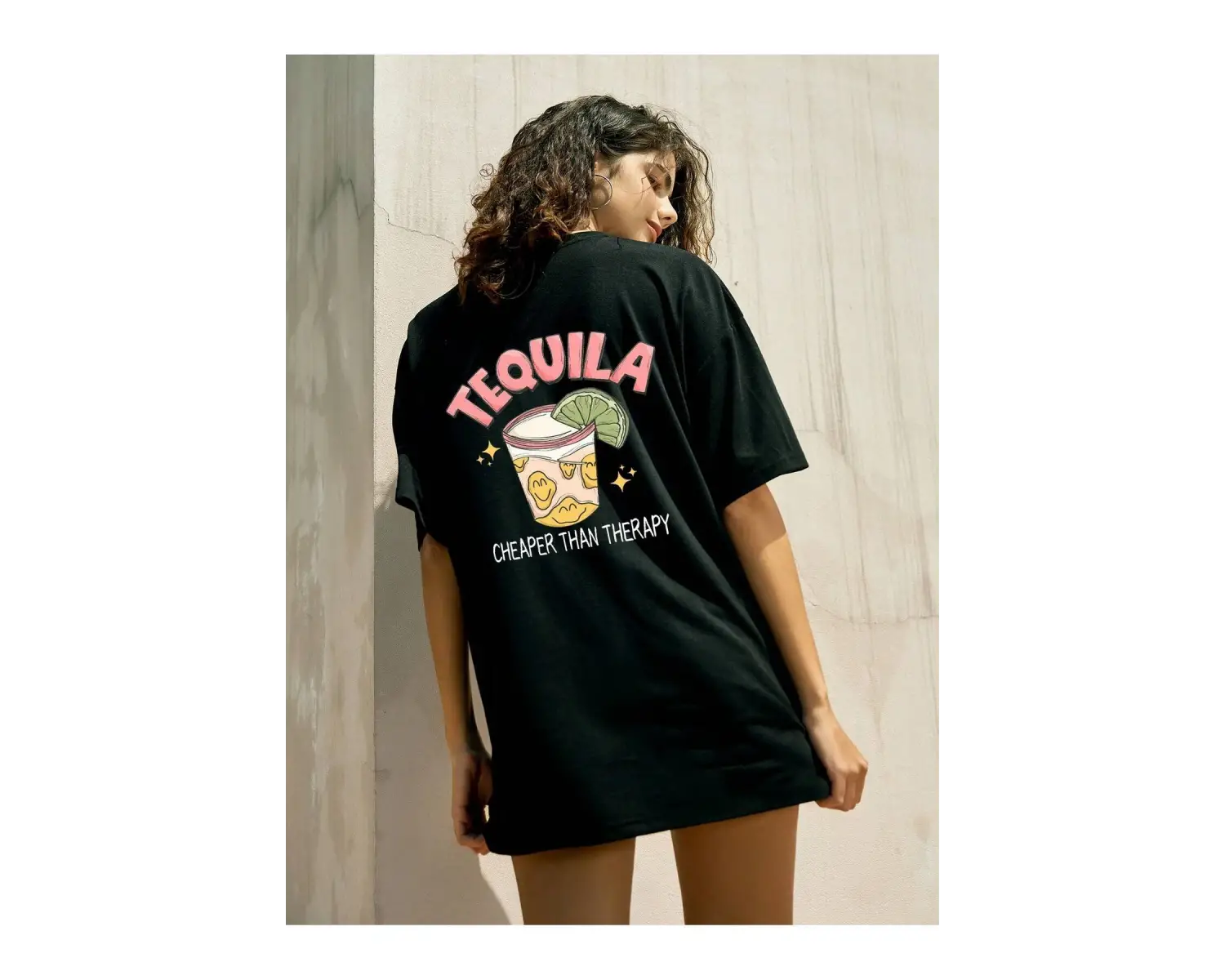 Karikatür ve Grafik tasarım Oversize T-shirt Cartoon/Letter serisi kod544