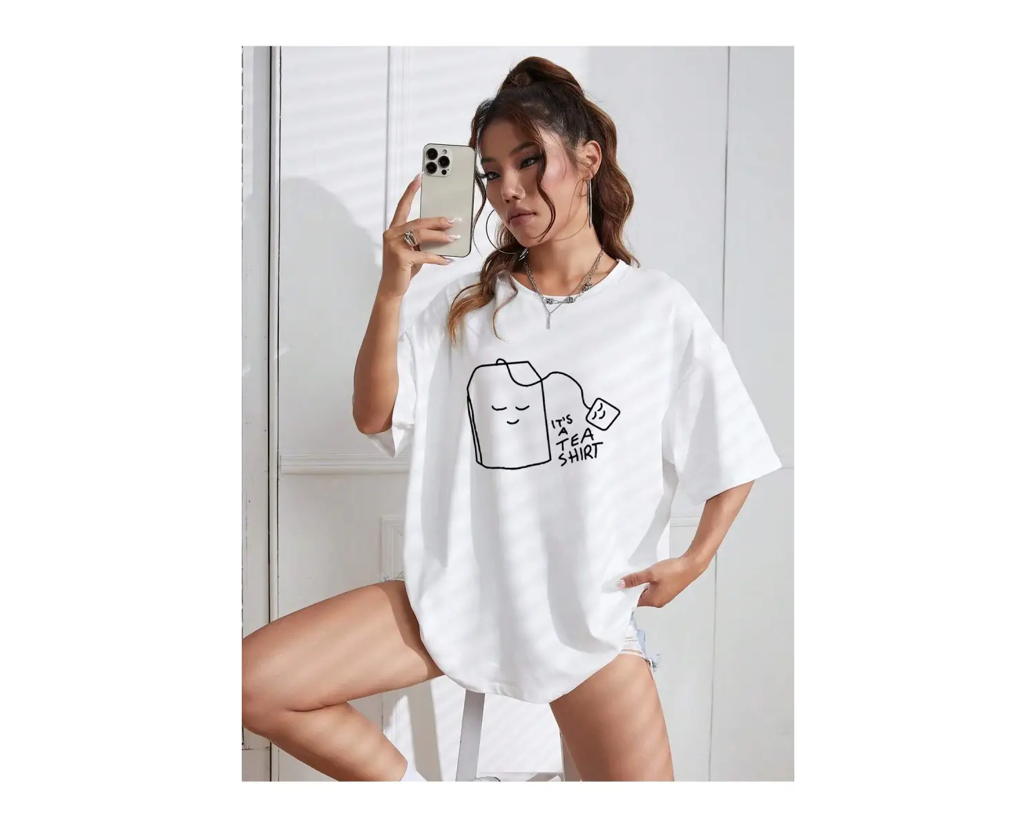 Karikatür ve Grafik tasarım Oversize T-shirt Cartoon/Letter serisi kod563