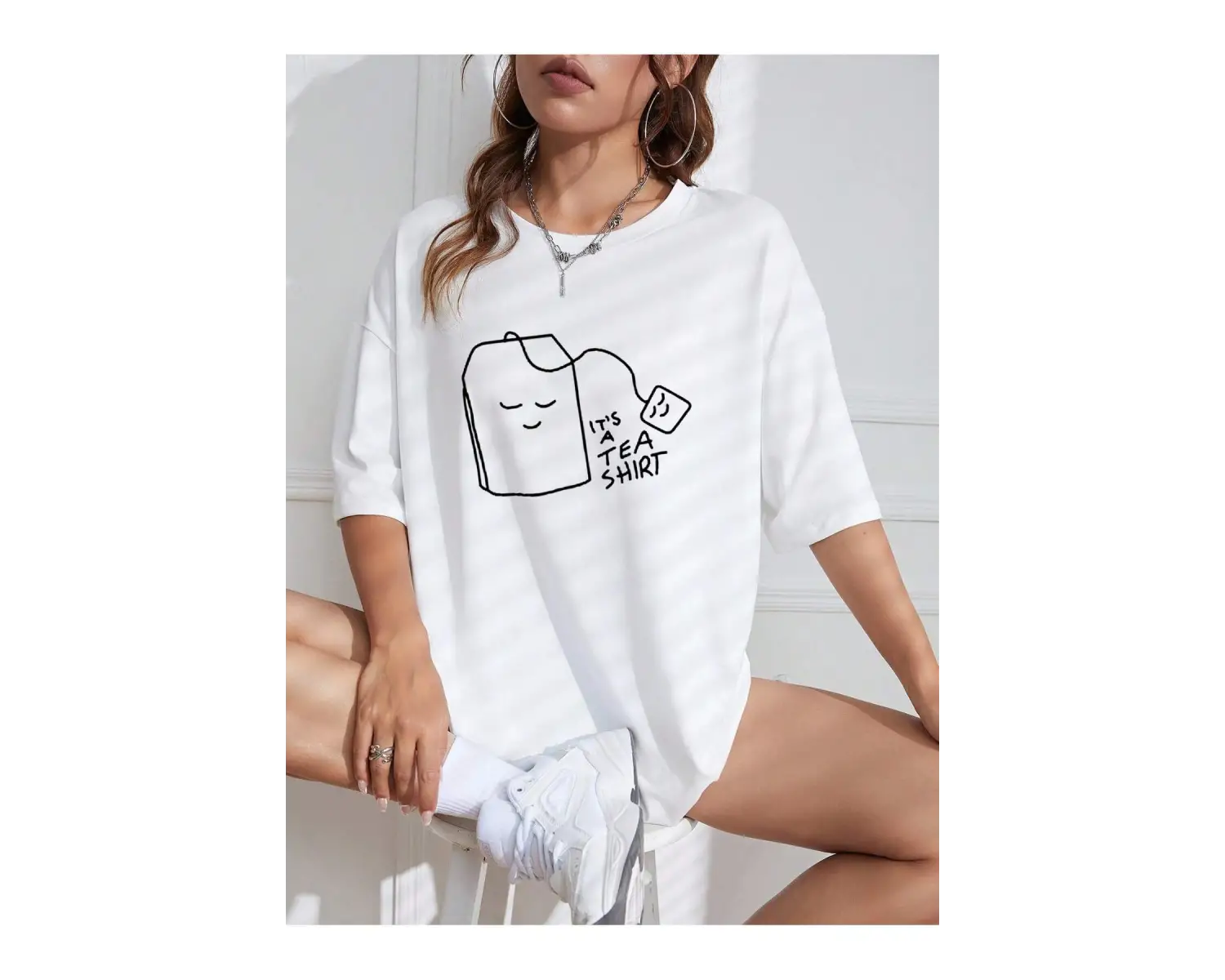 Karikatür ve Grafik tasarım Oversize T-shirt Cartoon/Letter serisi kod599