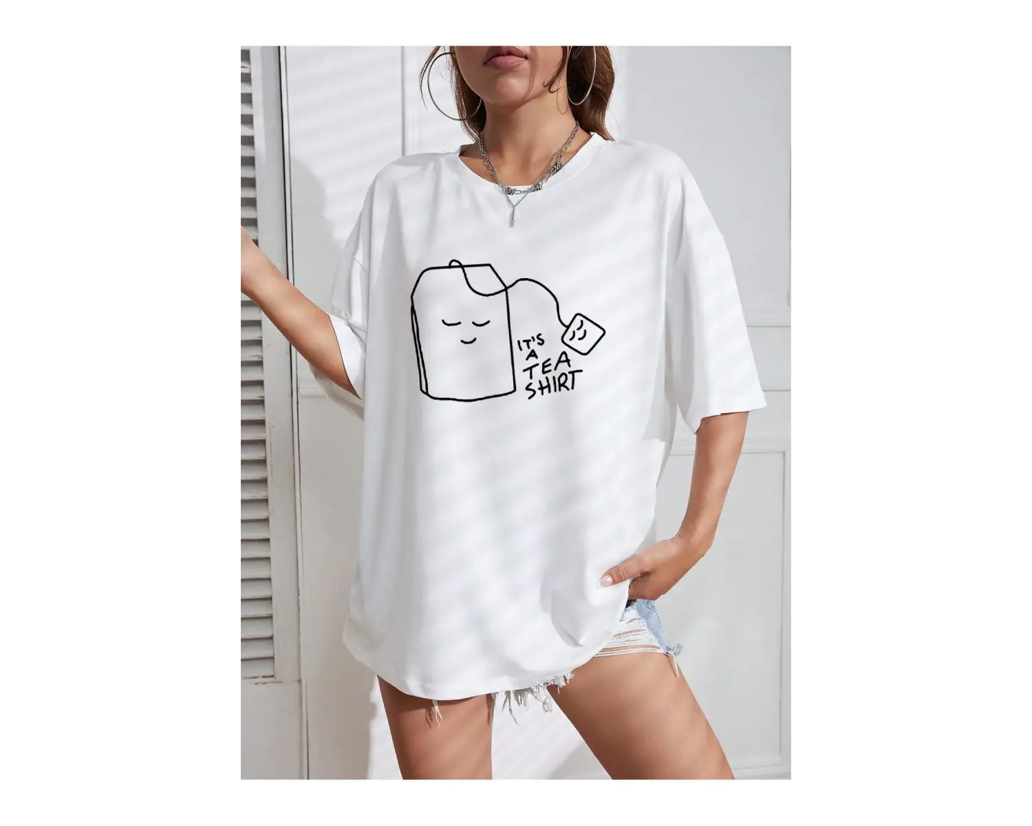 Karikatür ve Grafik tasarım Oversize T-shirt Cartoon/Letter serisi kod599