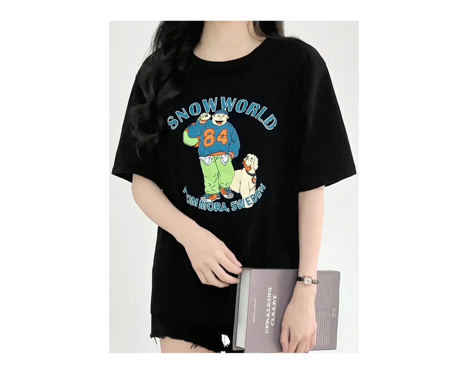 Karikatür ve Grafik tasarım Oversize T-shirt Cartoon/Letter serisi kod635