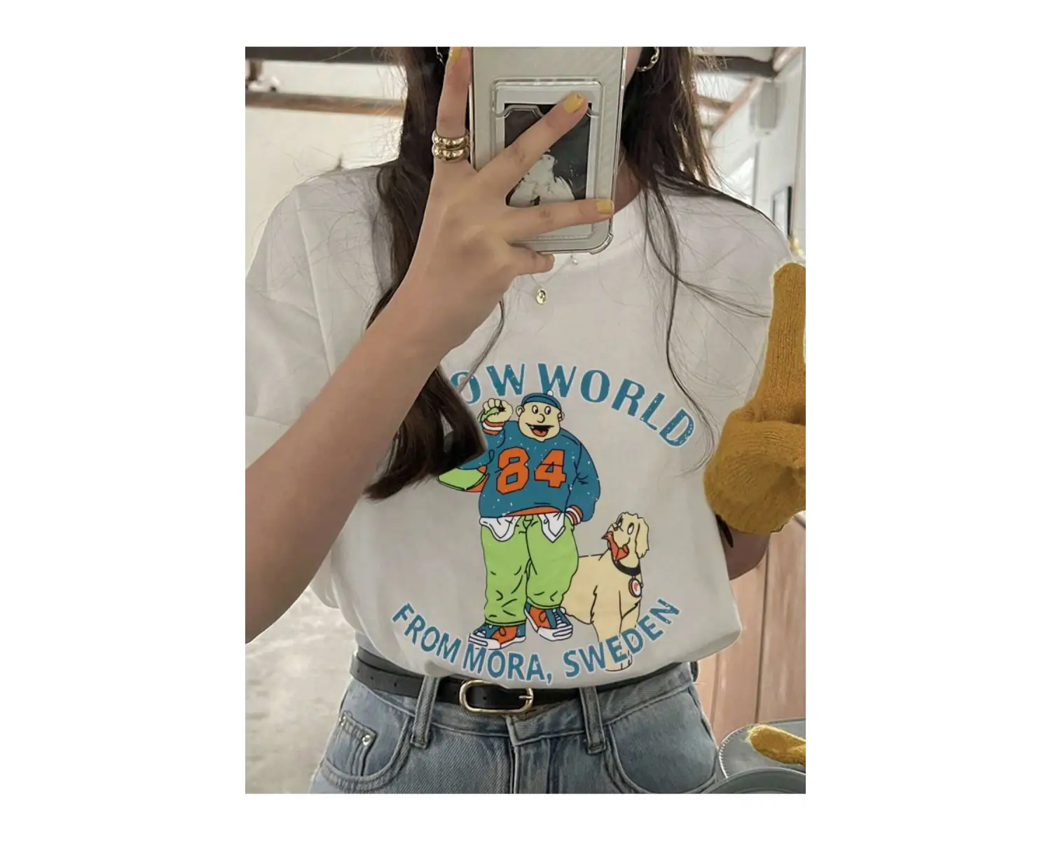 Karikatür ve Grafik tasarım Oversize T-shirt Cartoon/Letter serisi kod635