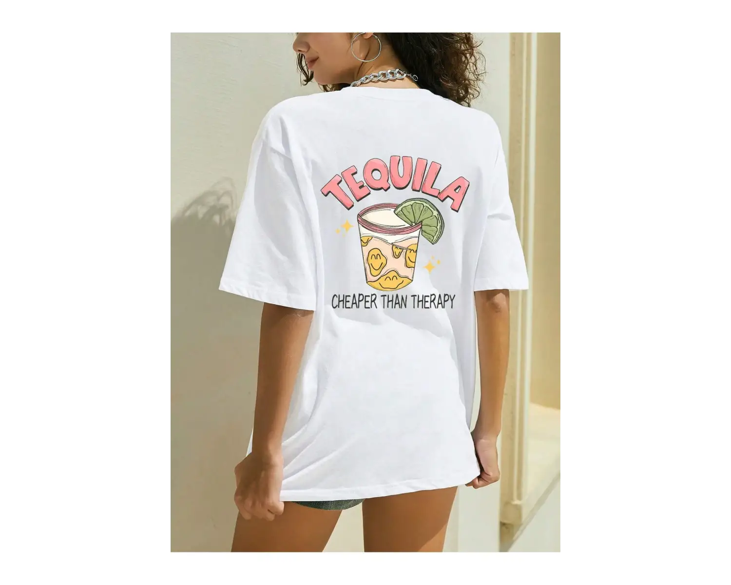 Karikatür ve Grafik tasarım Oversize T-shirt Cartoon/Letter serisi kod828