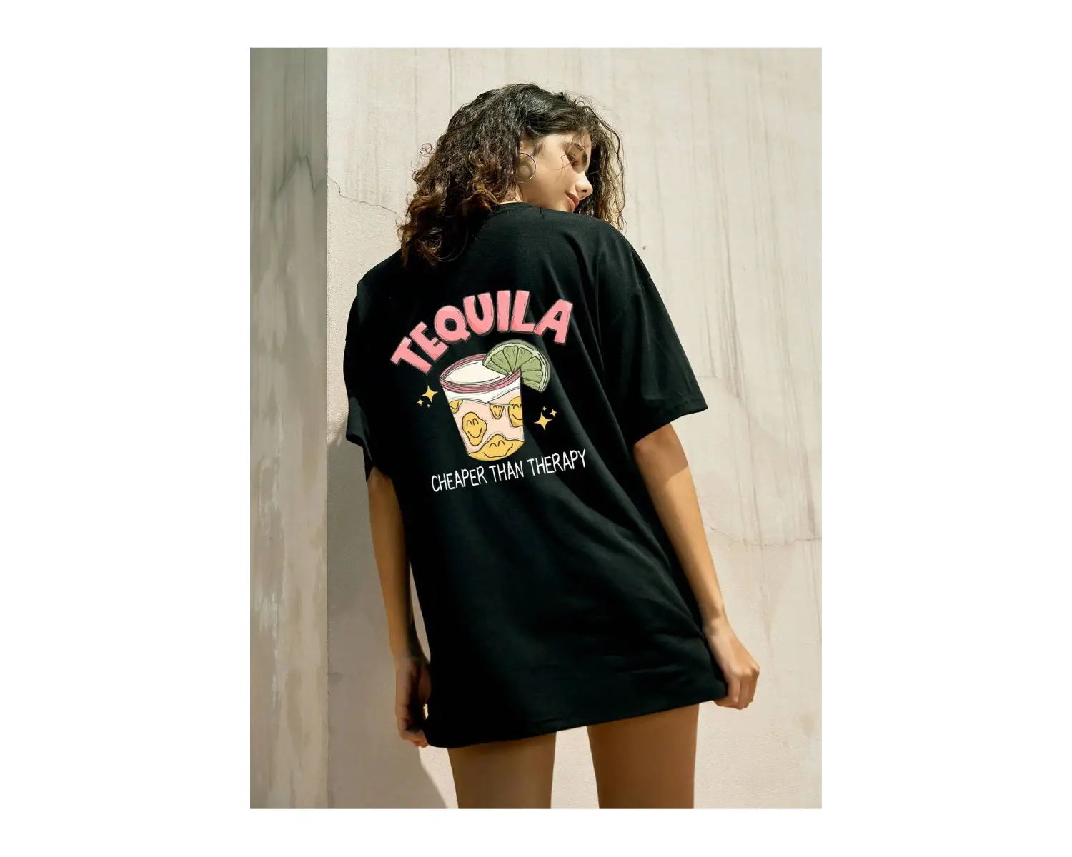 Karikatür ve Grafik tasarım Oversize T-shirt Cartoon/Letter serisi kod828