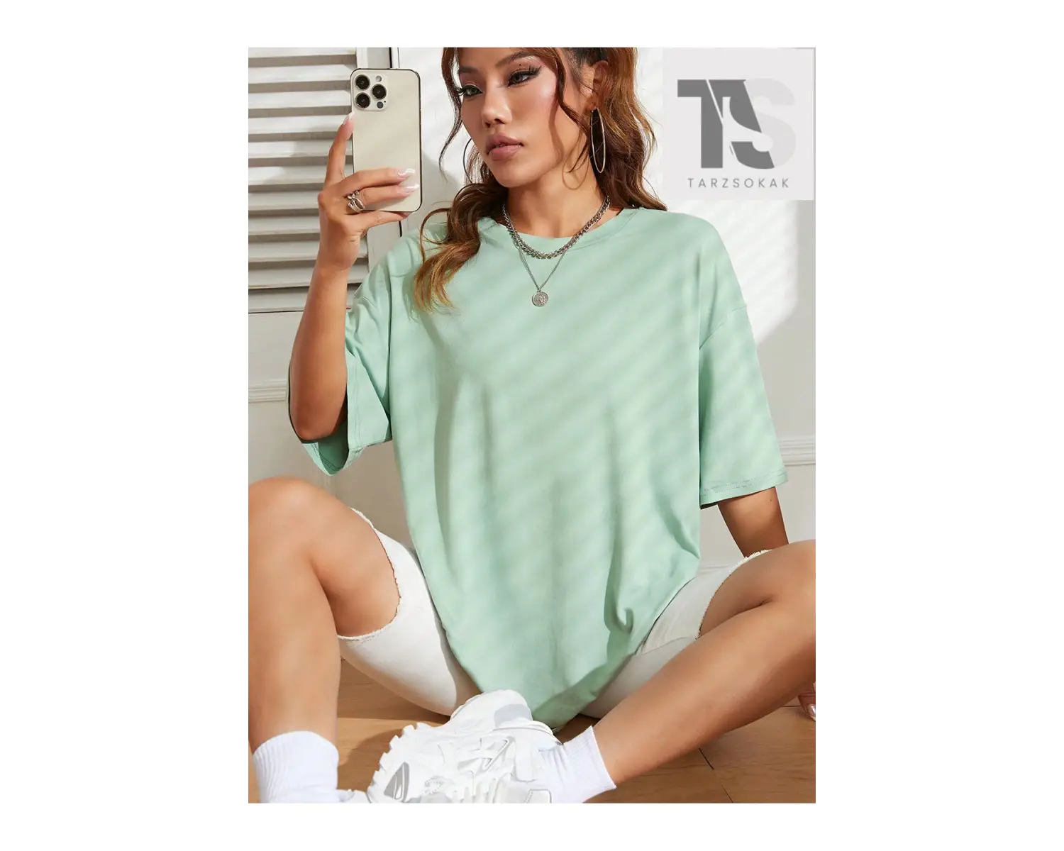 Katı Damla Omuz Tişörtü