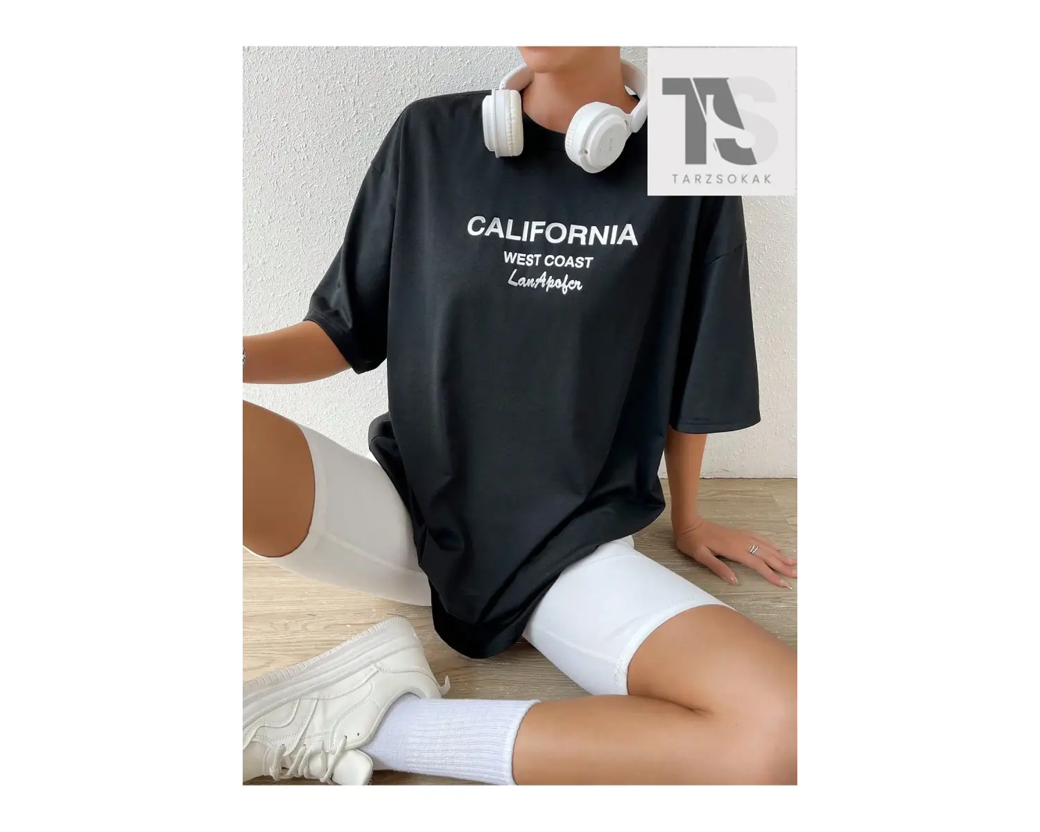 Katı Damla Omuz Tişörtü