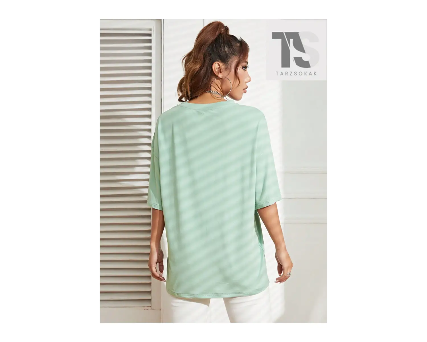 Katı Damla Omuz Tişörtü