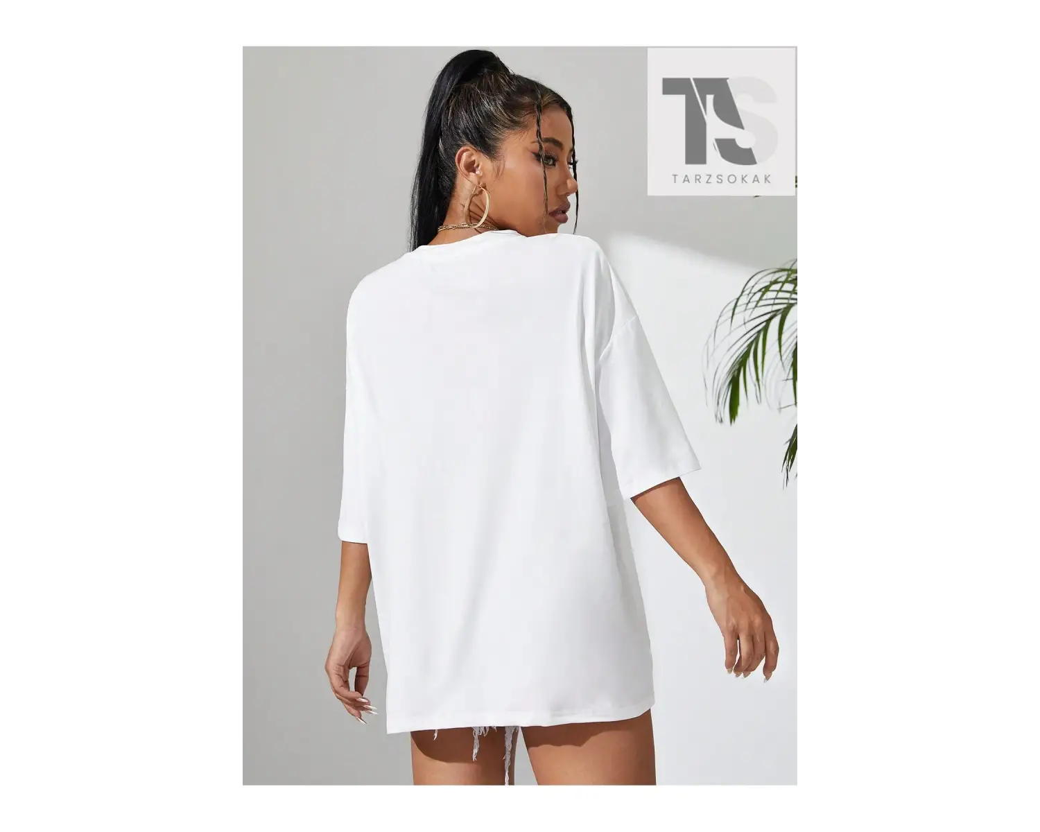 Katı Damla Omuz Tişörtü