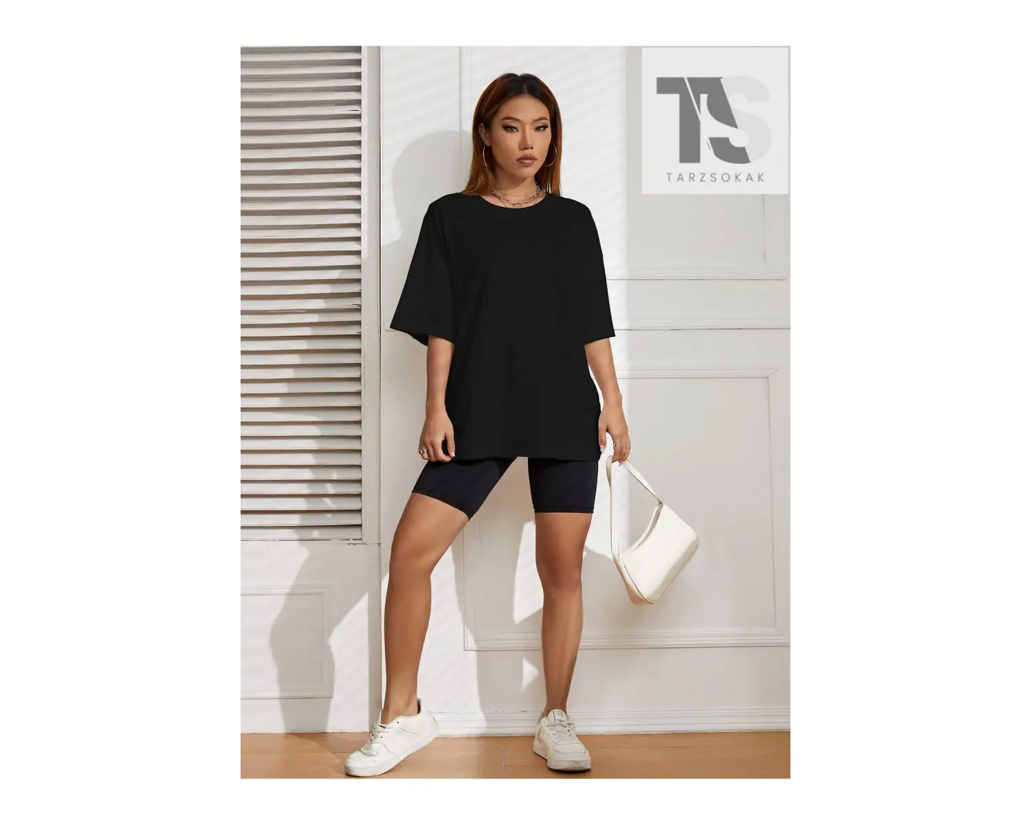 Katı Damla Omuz Tişörtü