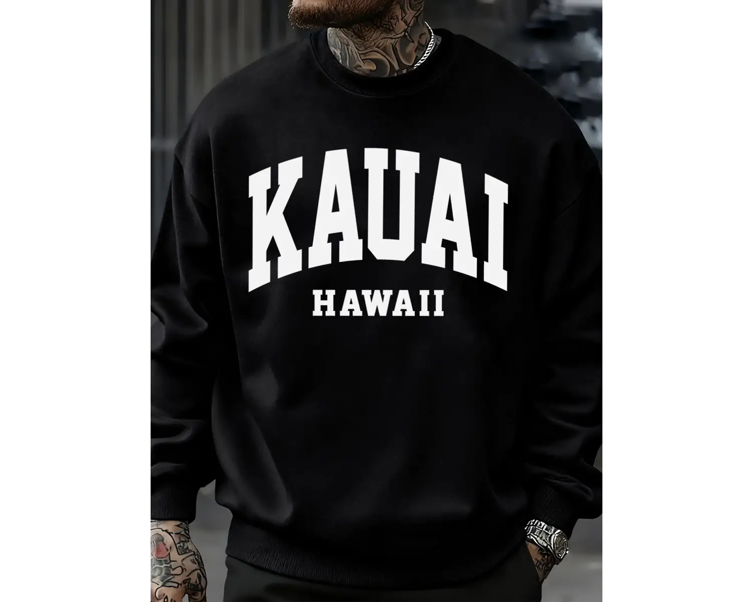 Kauai Hawaii Mektup Baskılar Erkek Kazak Moda Hip Hop Kazak Polar Büyük Boy Giysiler Sonbahar