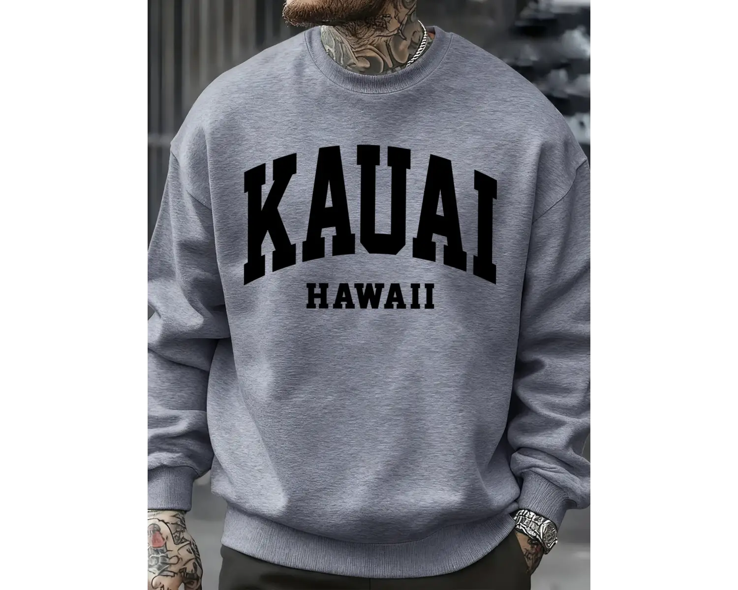 Kauai Hawaii Mektup Baskılar Erkek Kazak Moda Hip Hop Kazak Polar Büyük Boy Giysiler Sonbahar