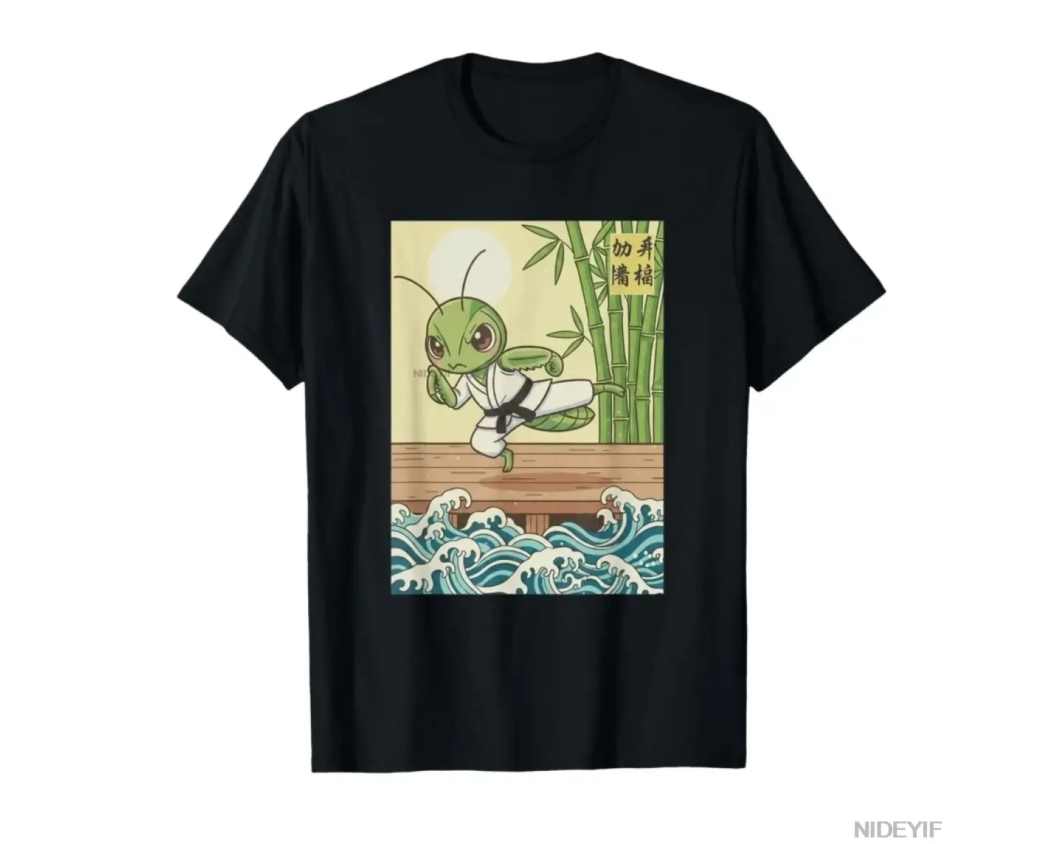 Kawaii Dövüş Sanatları Praying Mantis T-shirt Erkekler Kadınlar Için % 100% Pamuk T Shirt Kıs