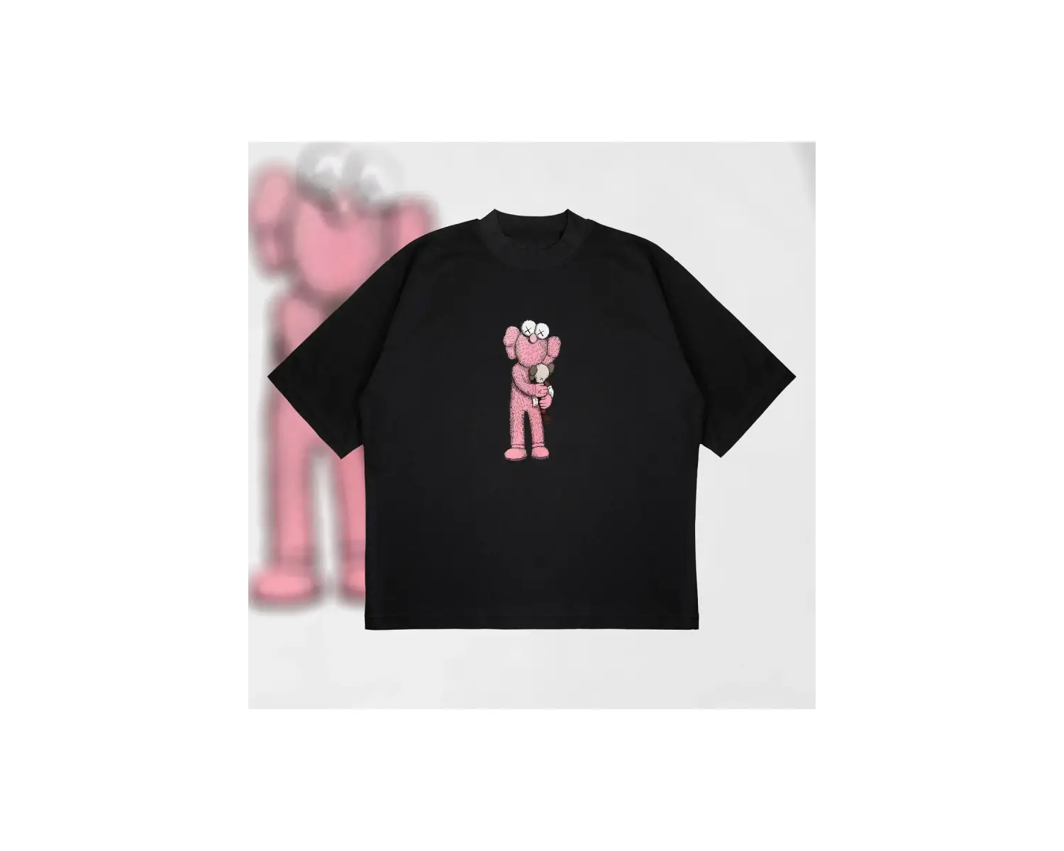 Kaws Bff Pink Boxy Fit Oversize Unisex Tshirt – Baskılı Tişört |