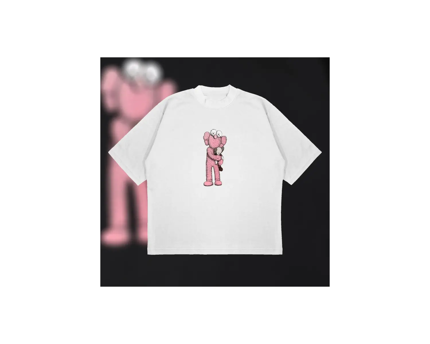 Kaws Bff Pink Unisex Pamuklu Nefes Alan Kalın Kumaşlı