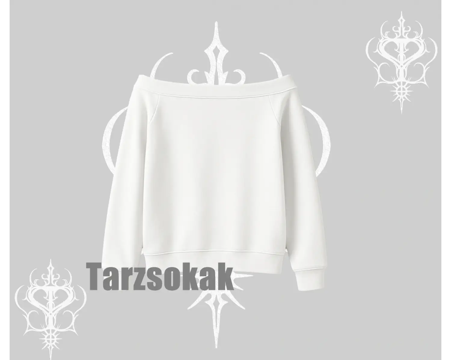 Kayık Yaka Sweatshirt Anime Cyberpunk Kız Baskılı