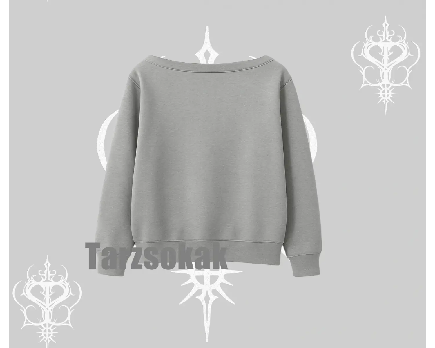 Kayık Yaka Sweatshirt Hard Rock Winged Guitar Rebellion