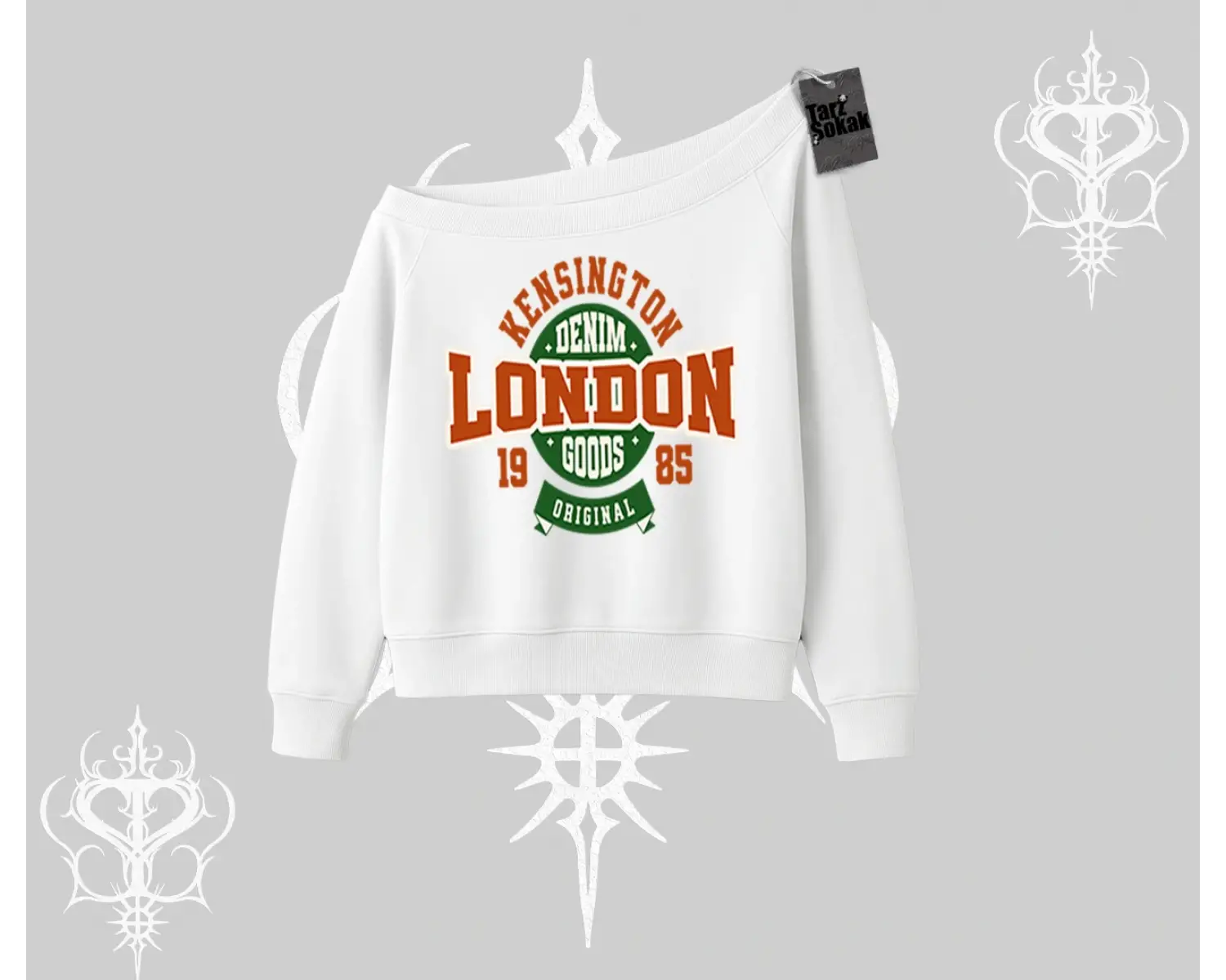 Kayık Yaka Sweatshirt London Denim 1985