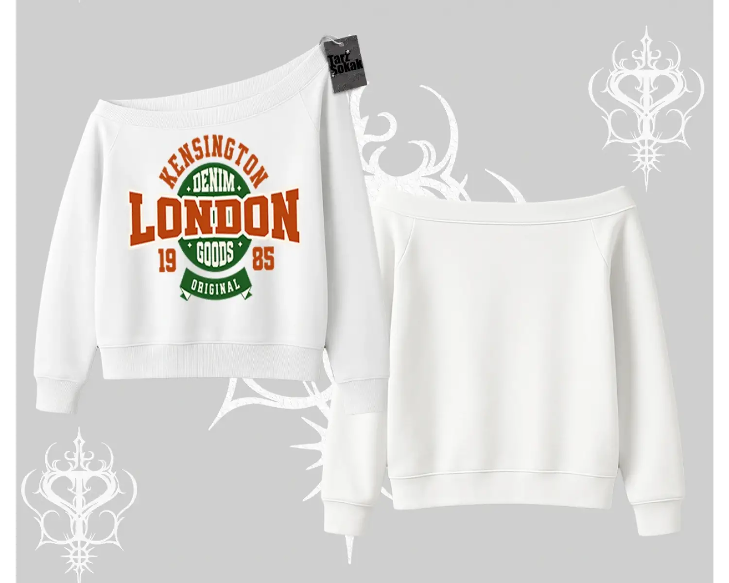 Kayık Yaka Sweatshirt London Denim 1985