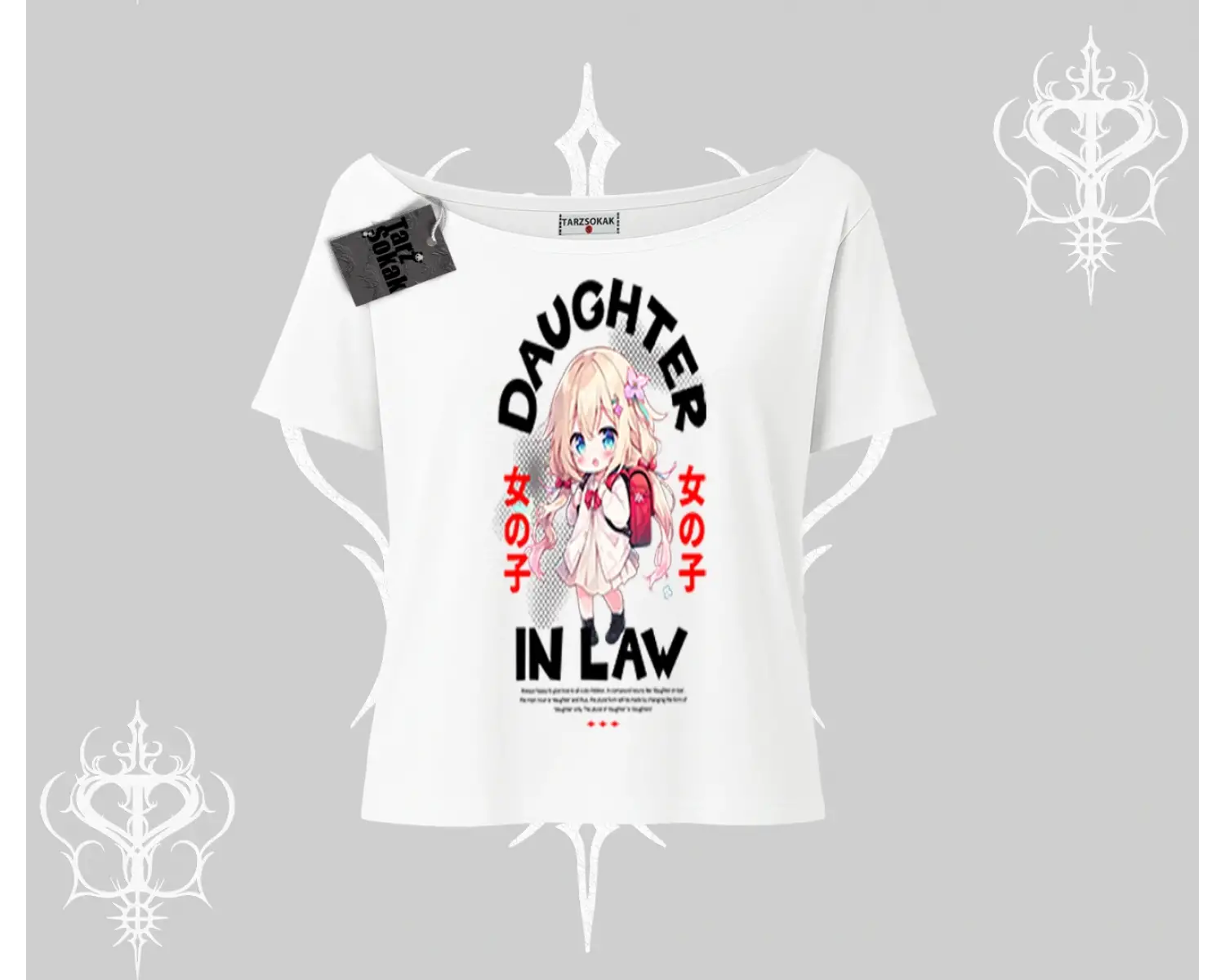 Kayık Yaka Tshirt Anime Girl Daughter In Law Baskılı