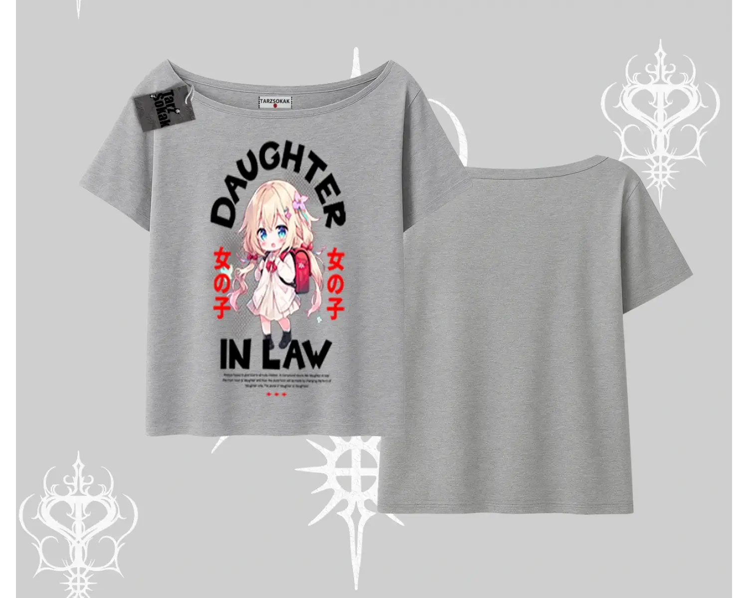 Kayık Yaka Tshirt Anime Girl Daughter In Law Baskılı
