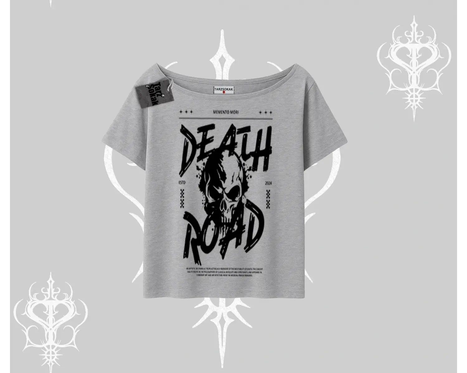 Kayık Yaka Tshirt Death Road Memento Mori Street Manifest