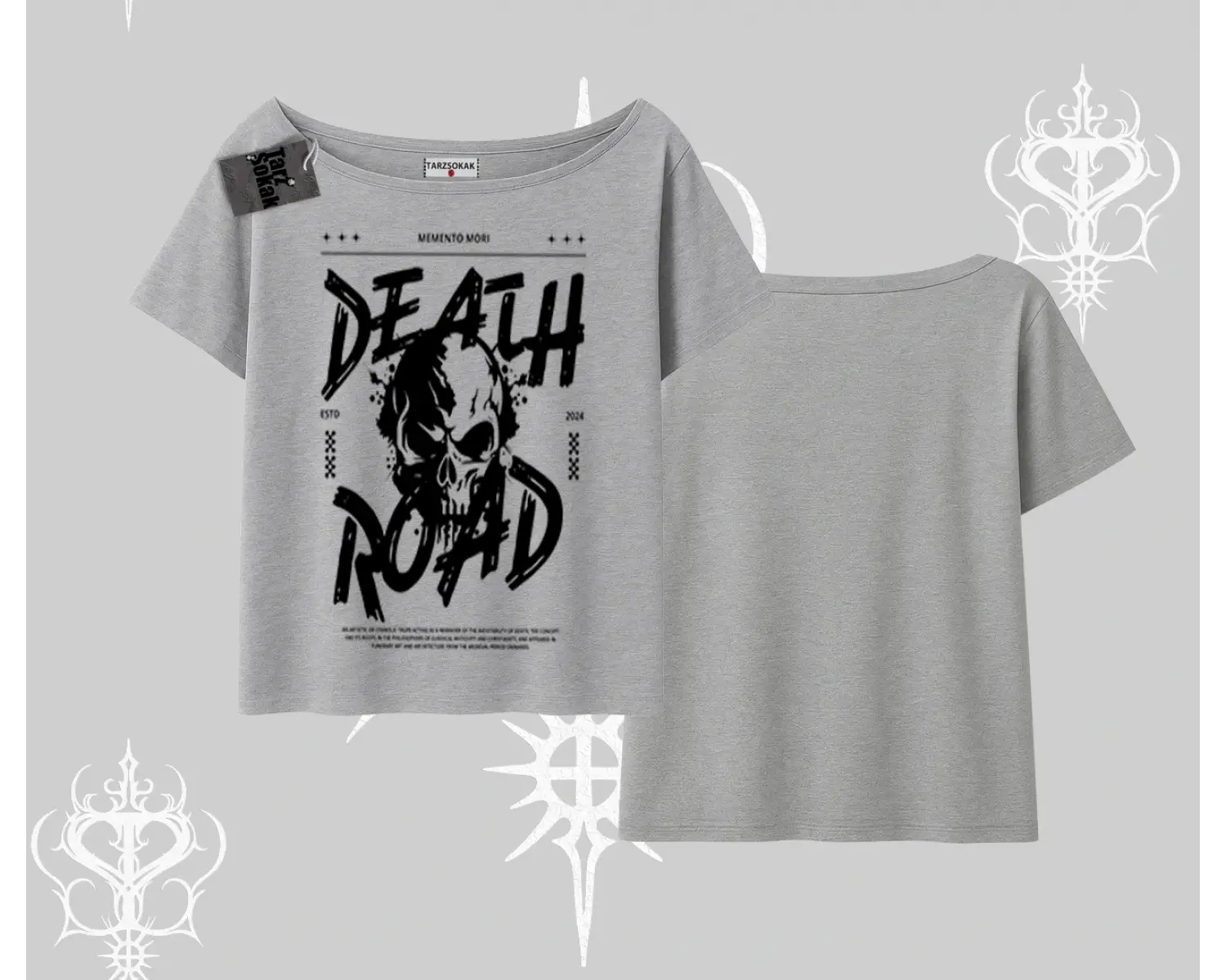Kayık Yaka Tshirt Death Road Memento Mori Street Manifest