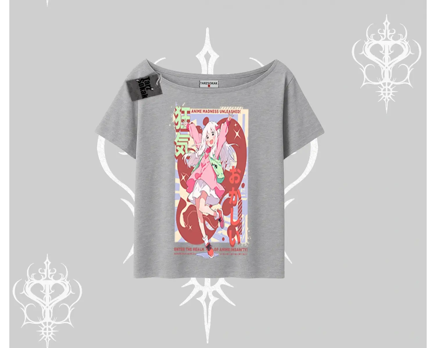 Kayık Yaka Tshirt Madness Unleashed Anime Girl Baskılı