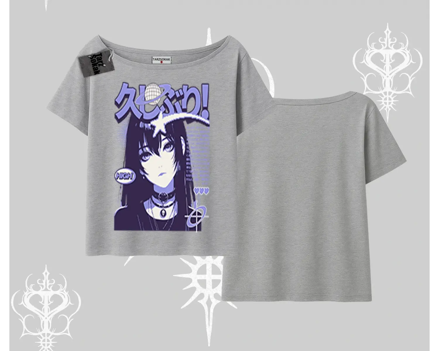 Kayık Yaka Tshirt Neo Tokyo Girl Y2K Street Anime Aesthetic