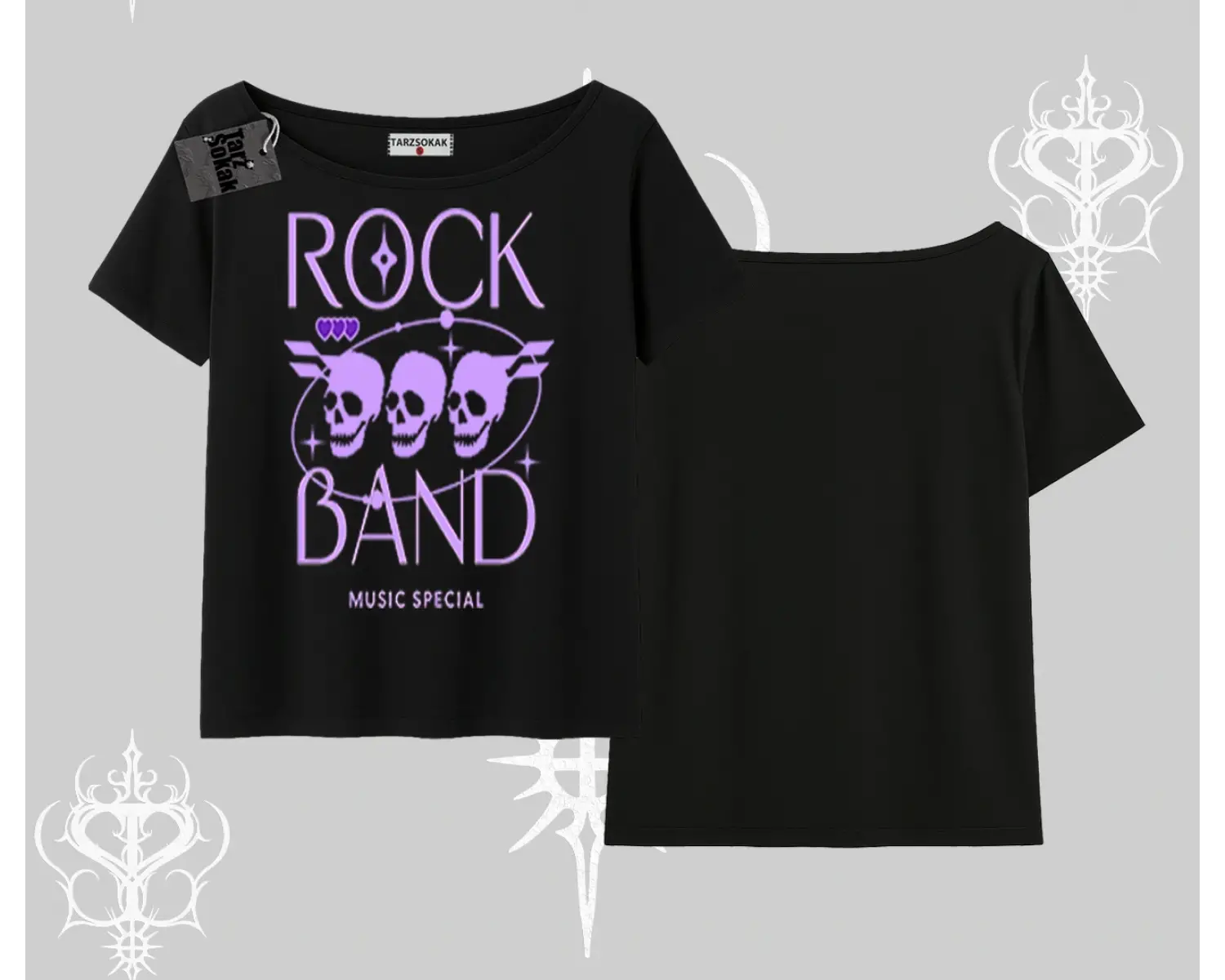 Kayık Yaka Tshirt Rock Band Street Noise Culture