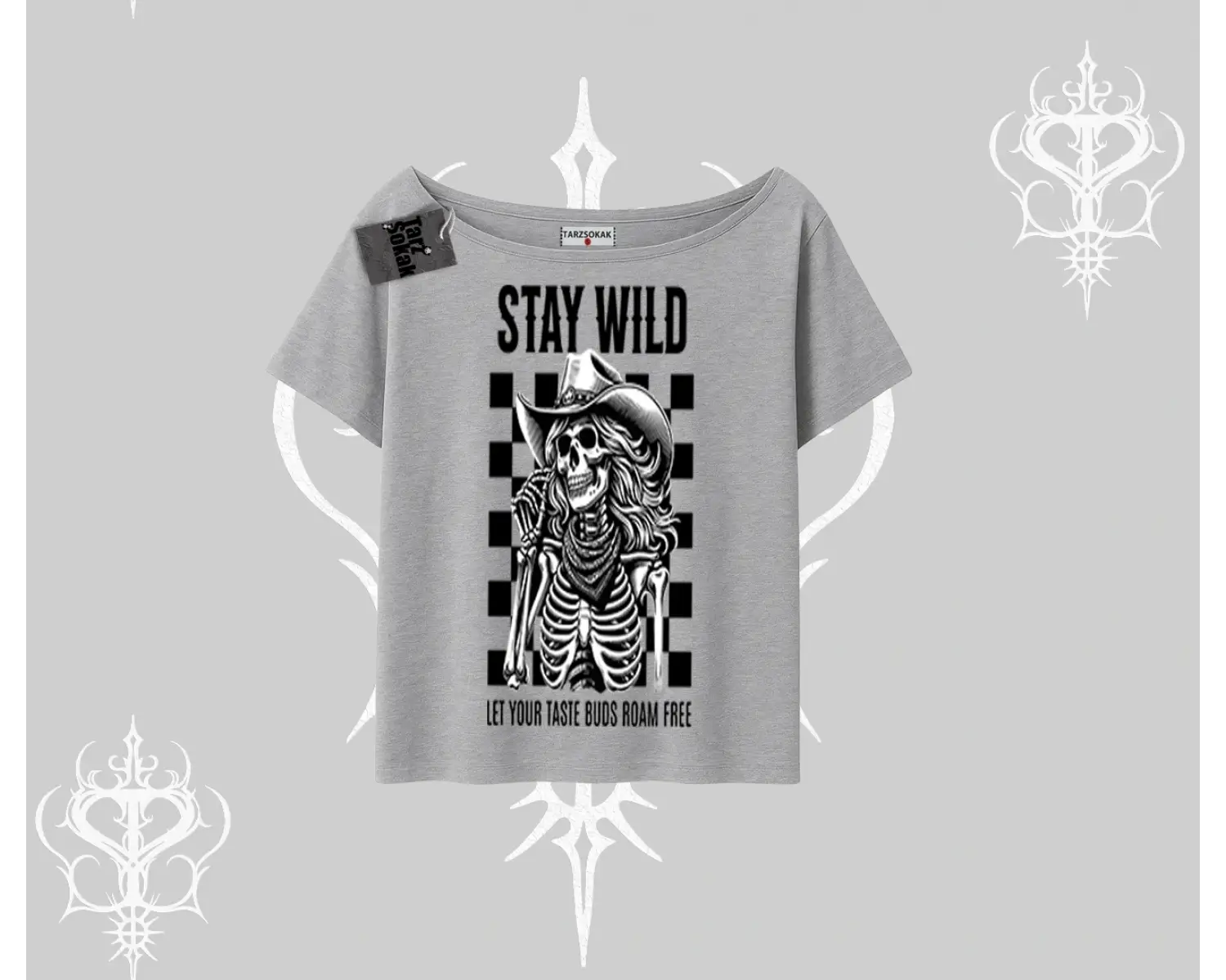Kayık Yaka Tshirt Stay Wild Rock Spirit Urban Riot