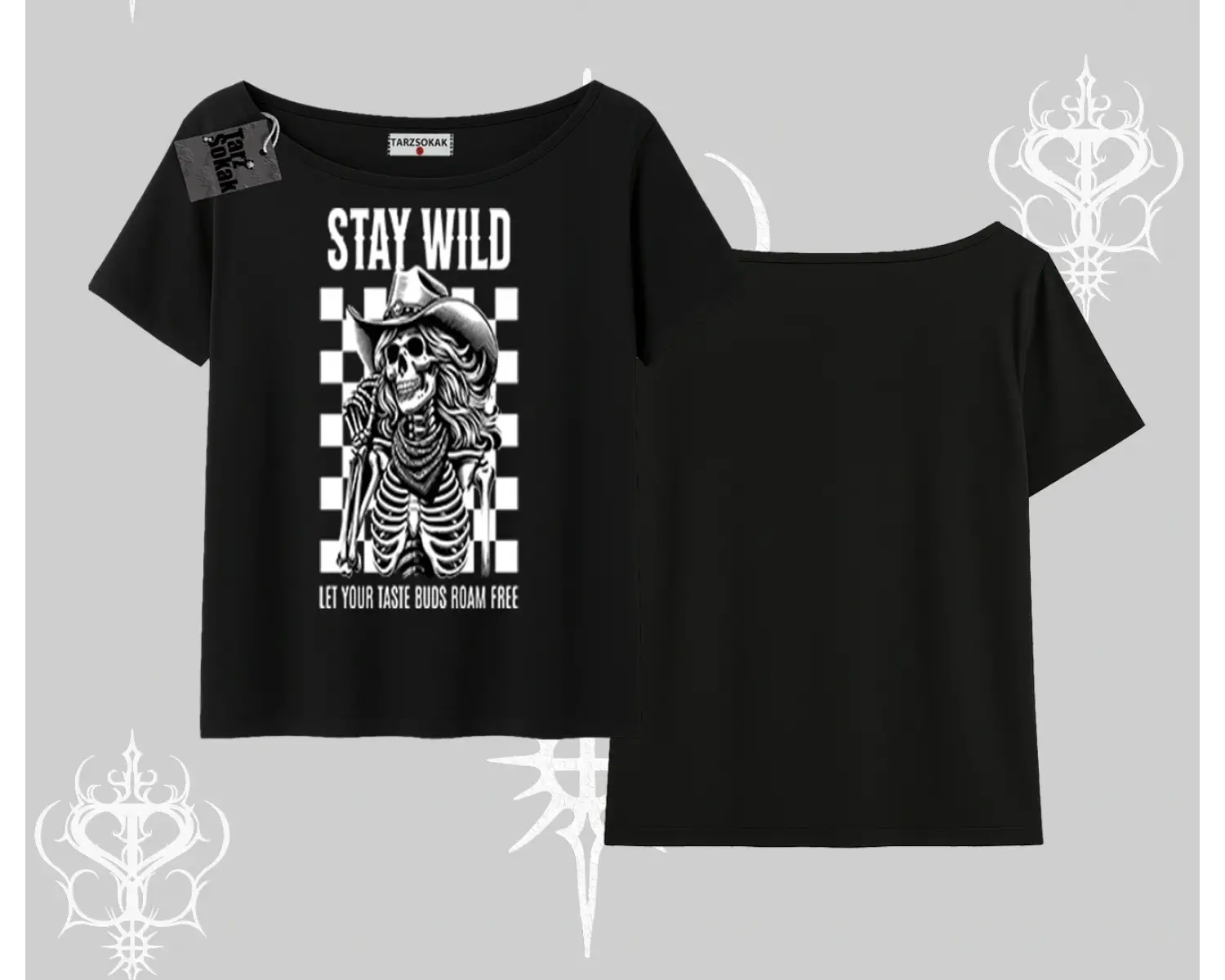 Kayık Yaka Tshirt Stay Wild Rock Spirit Urban Riot
