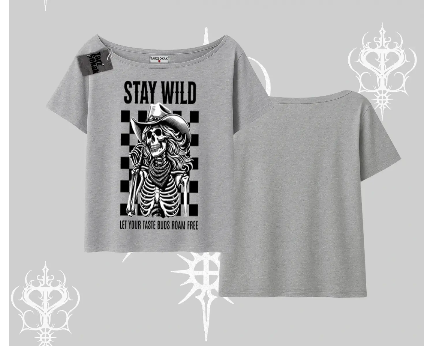 Kayık Yaka Tshirt Stay Wild Rock Spirit Urban Riot
