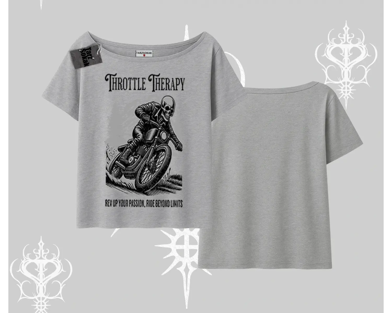 Kayık Yaka Tshirt Throttle Therapy No Brakes Just Freedom