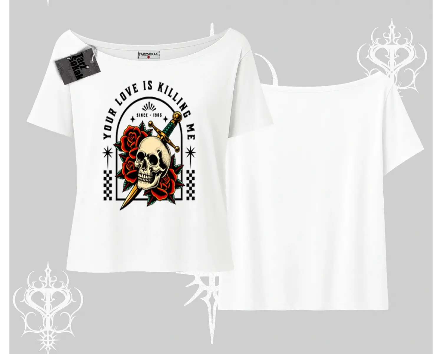 Kayık Yaka Tshirt Your Love Is Killing Me Dead Romance