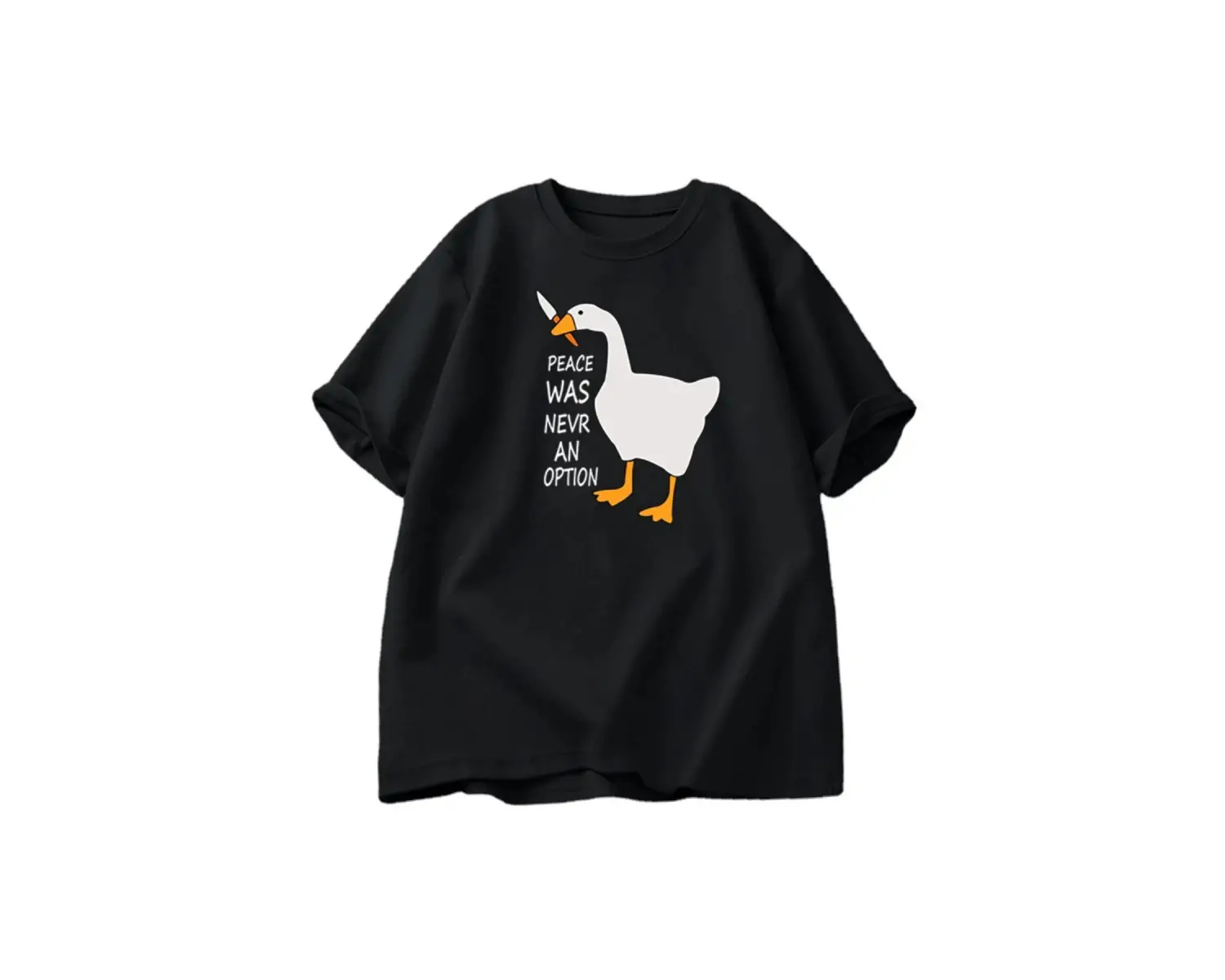 Kaz barış asla bir seçenek oldu t-shirt erkek kadın yaz pamuk Tee moda eğlence serin erkek gi 2793