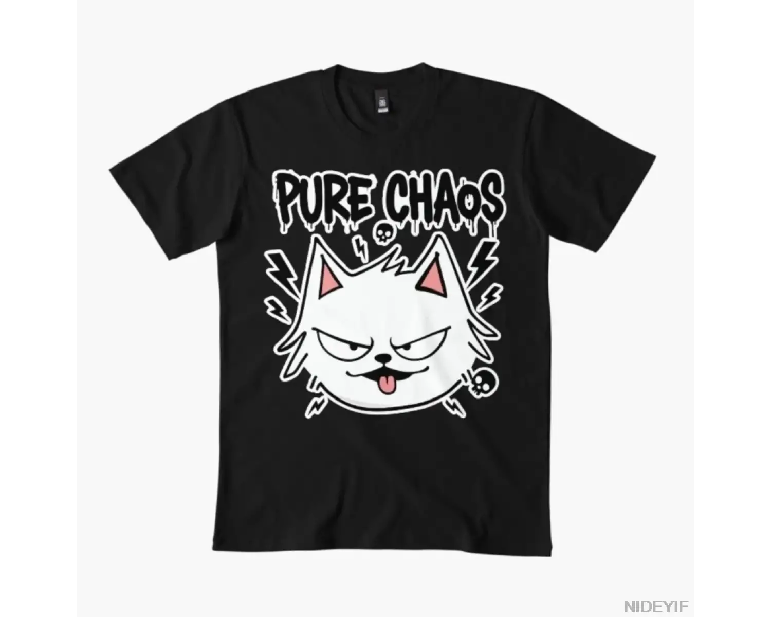 Kedi saf kaos tişört erkekler kadınlar için % 100% pamuklu tişörtler kısa kollu üstler 1217-3