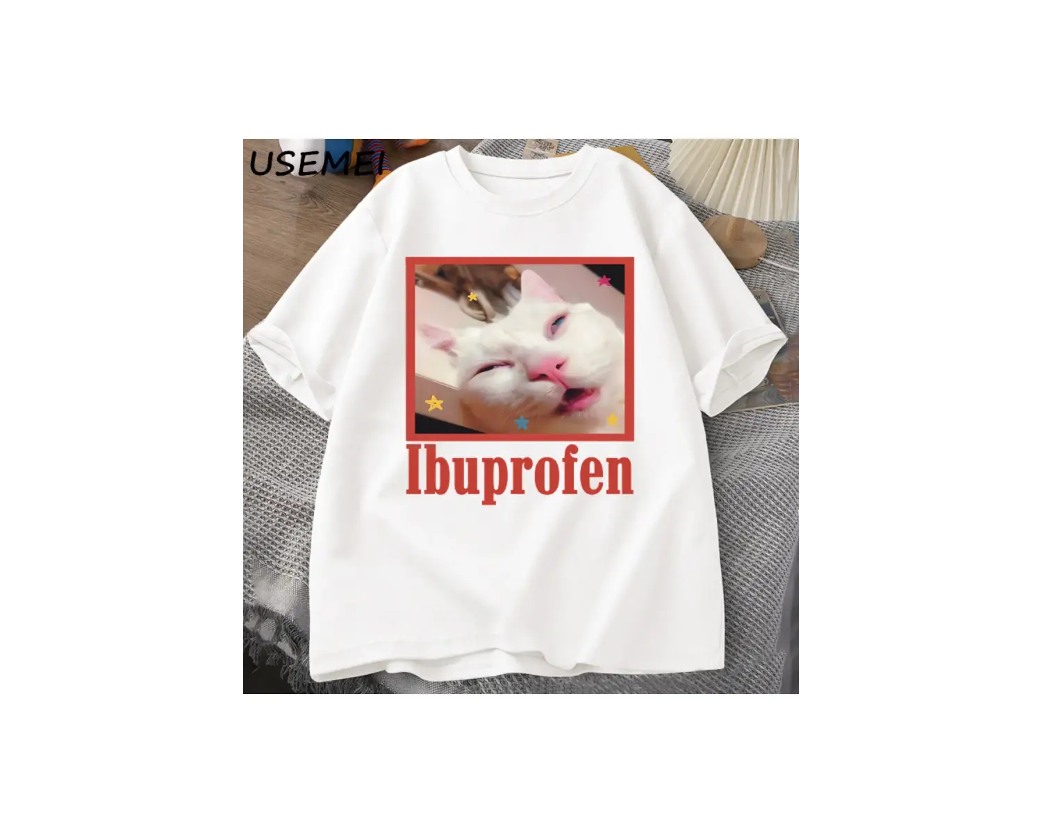 Kedi Tshirt Komik Kedi Grafik Tee Sevimli Kedi 2808