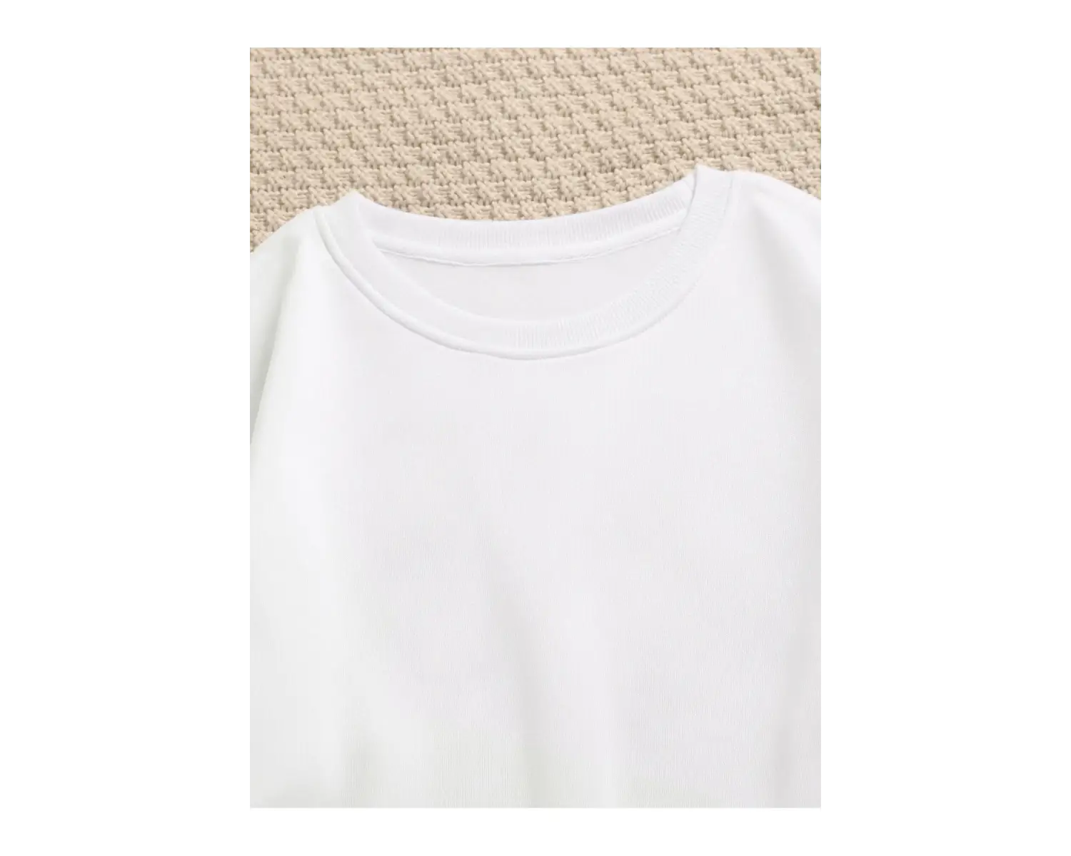 Kedicikler Renkli Oversize Bisiklet Yaka Pamuklu Sweatshirt Beyaz