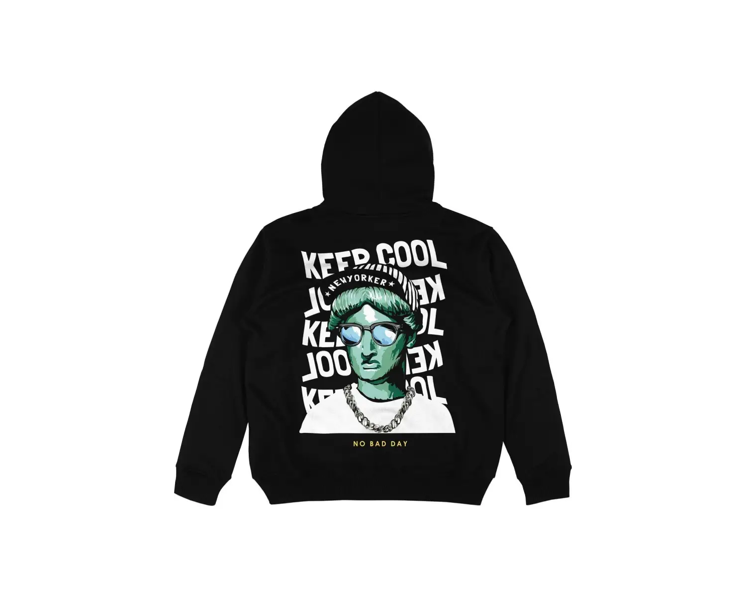 Keep Cool Siyah Oversize Unisex Kapüşonlu Sweatshirt Hoodie