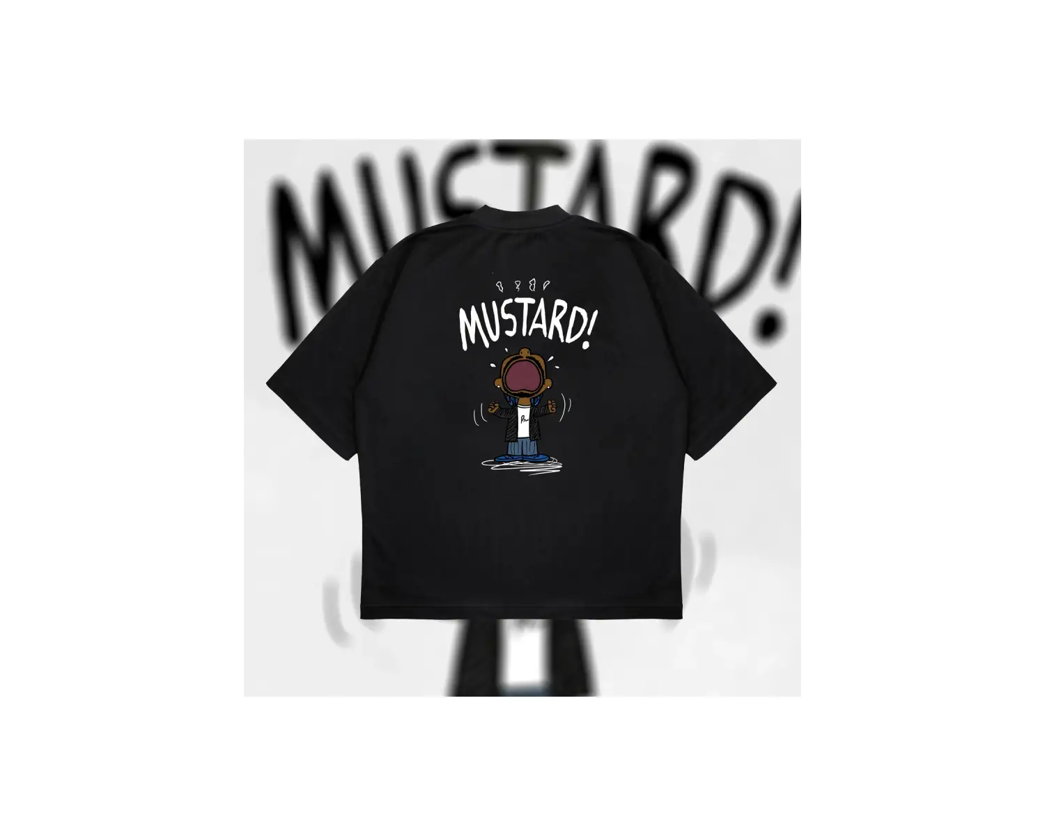 Kendrick Lamar Mustard Oversize Unisex Pamuklu Nefes Alan Kalın Kumaşlı