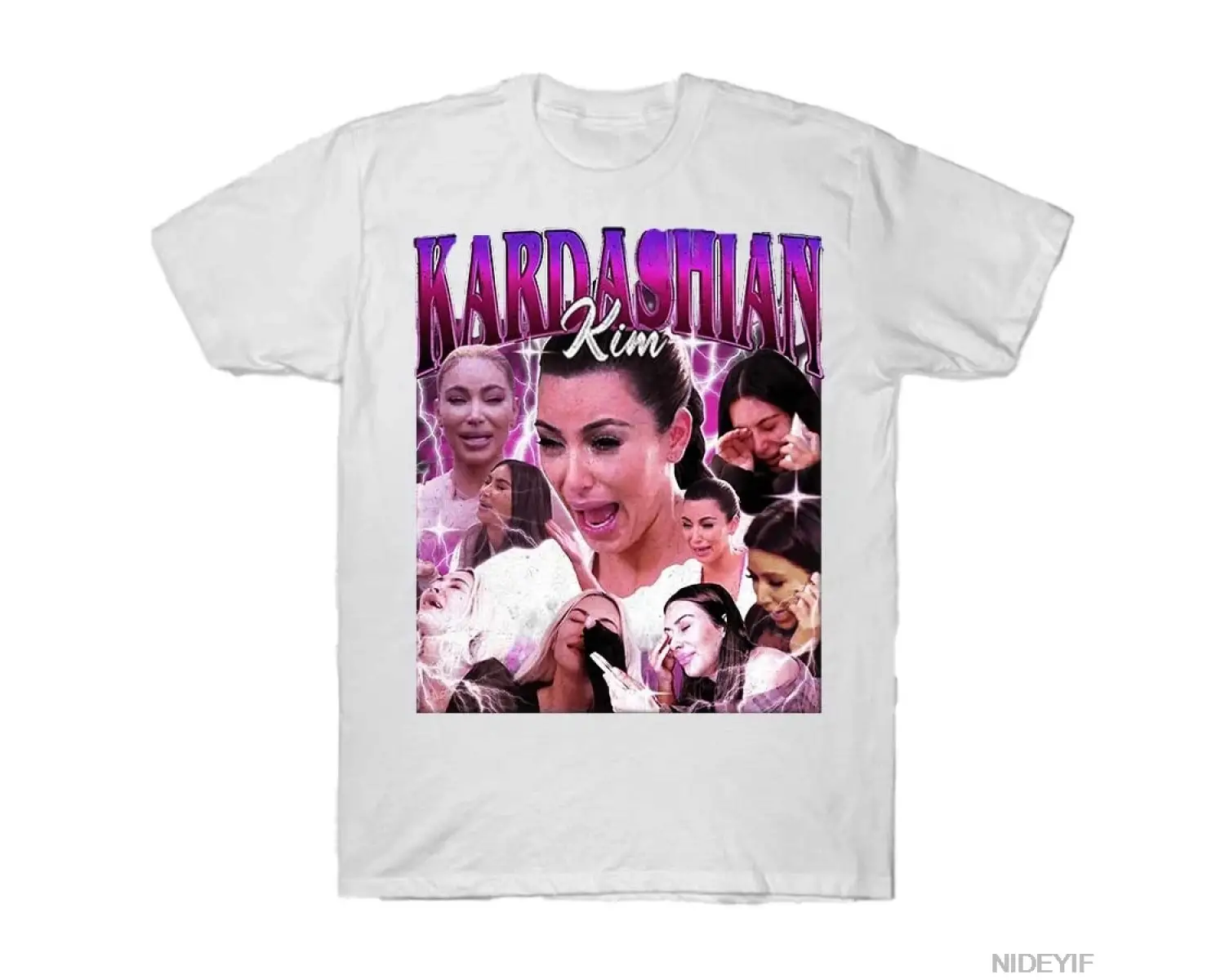 Kim Crying Meme T-shirt Erkekler Kadınlar Için % 100% Pamuklu T Shirt Kanye Kısa Kollu Üstler