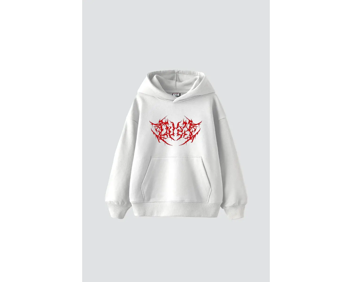 Kırmızı Dusk Baskılı Oversize Unisex Beyaz