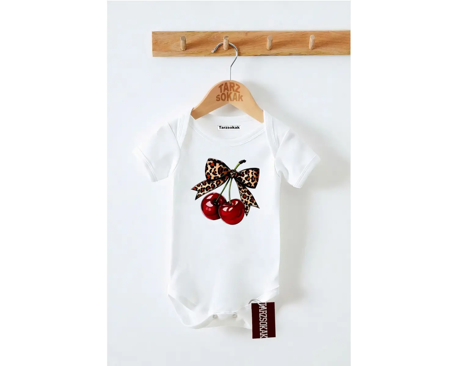 Kısa Kol Body Cherry Fiyonk Desenli KODZıbın13