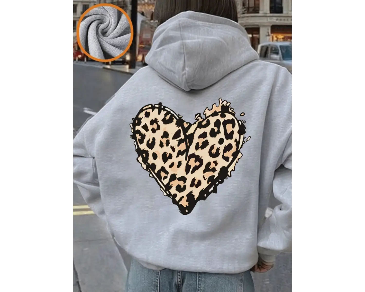 Klasik Leopar Baskı Kapüşonlular Bayanlar Kış Polar Sıcak Tişörtü Temel Cepli Kazaklar Günlük
