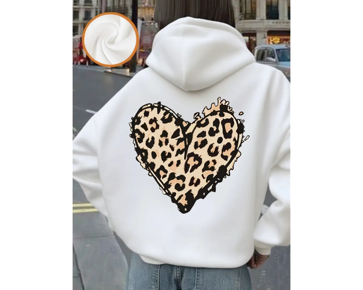 Klasik Leopar Baskı Kapüşonlular Bayanlar Kış Polar Sıcak Tişörtü Temel Cepli Kazaklar Günlük