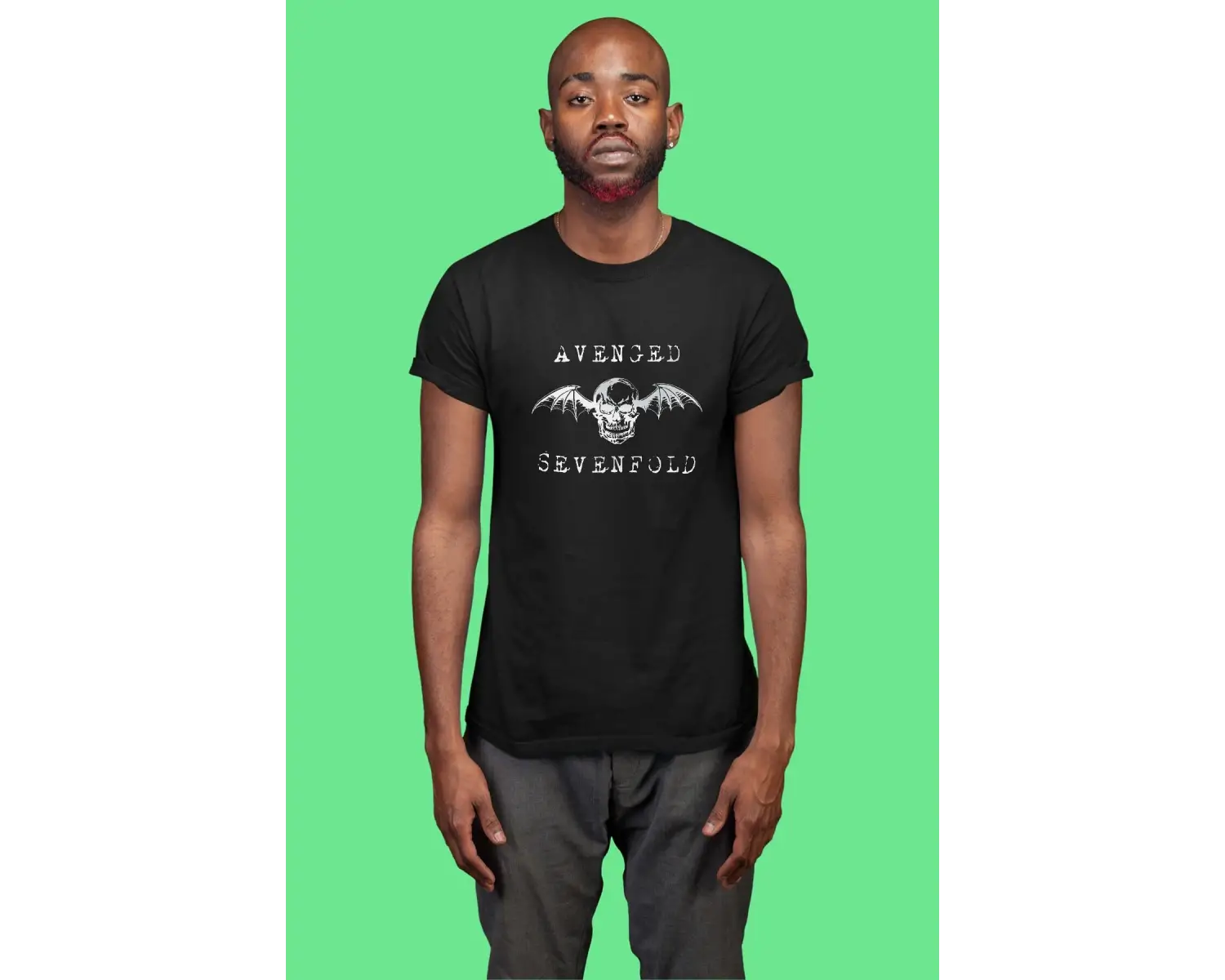 Ko Buta Avenged Sevenfold Baskılı Unisex Siyah Tişört Tk1236