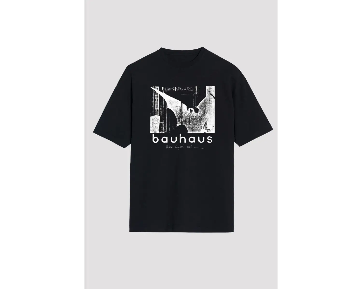 Ko Buta Bauhaus Baskılı Unisex Siyah Oversize Tişört Os55128
