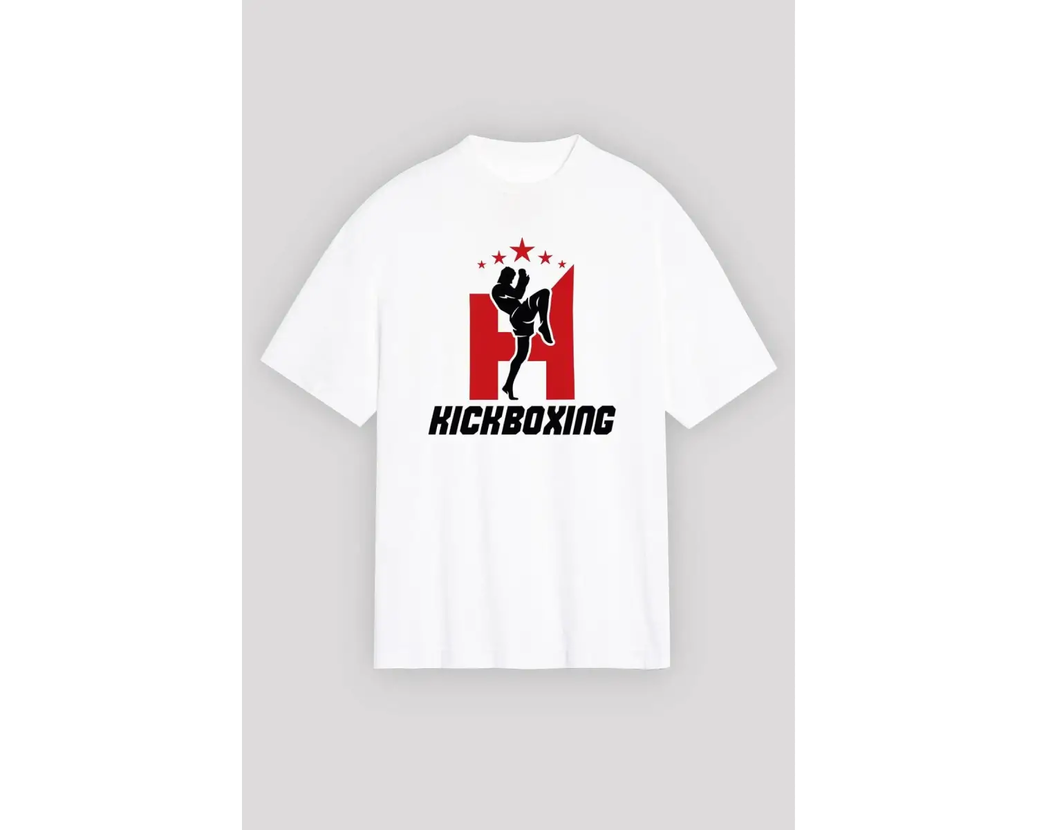 Ko Buta Kick Boks Beyaz Unisex Oversize Tişört T-shirt Os7894